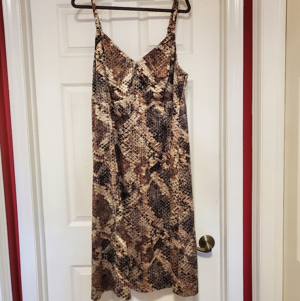 Plus I snake print slip dress